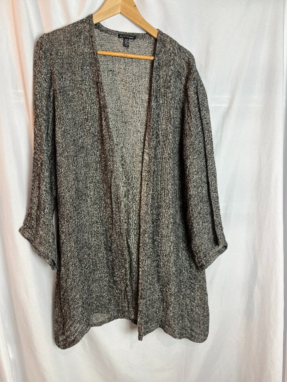 Women's Grey Eileen Fisher Woven open front Cardigan Size S